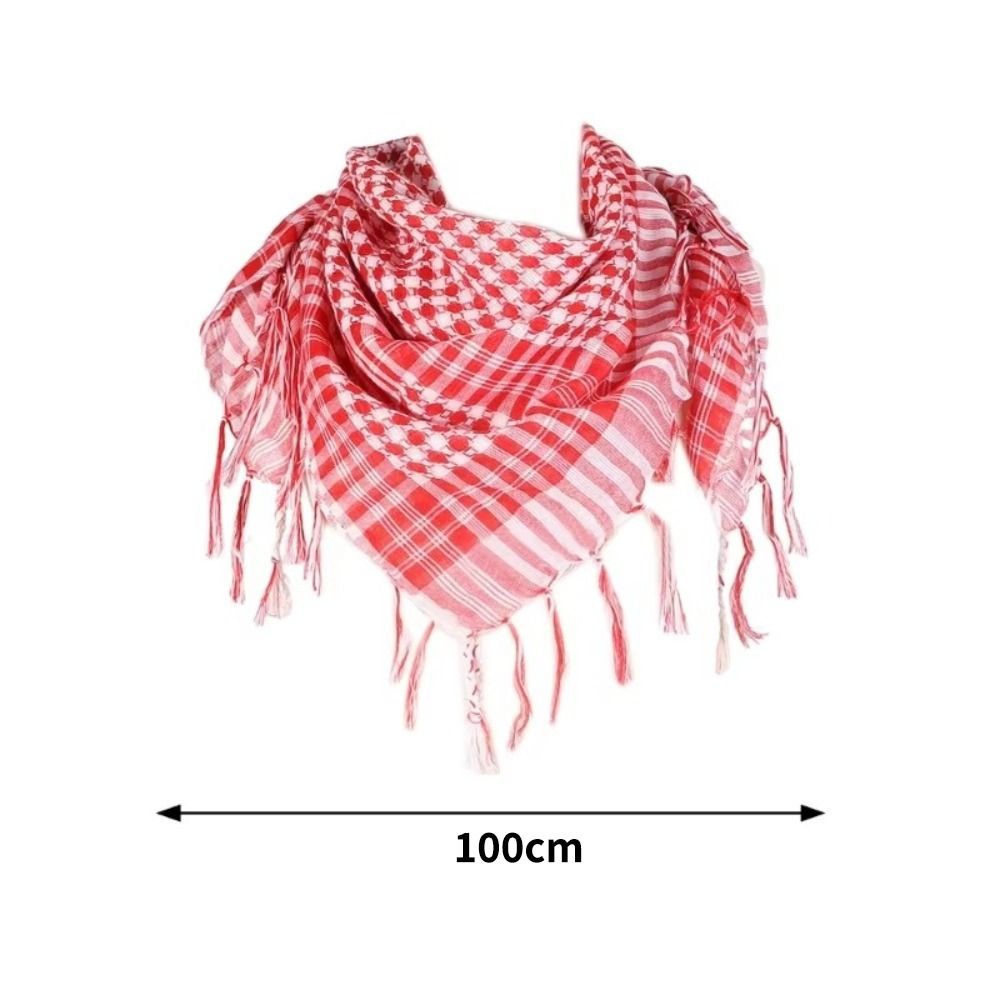 Grande Écharpe Arabe Shemagh avec Pompon, Foulard de Costume pour la Tête et le Cou, Bandana pour Hommes et Femmes