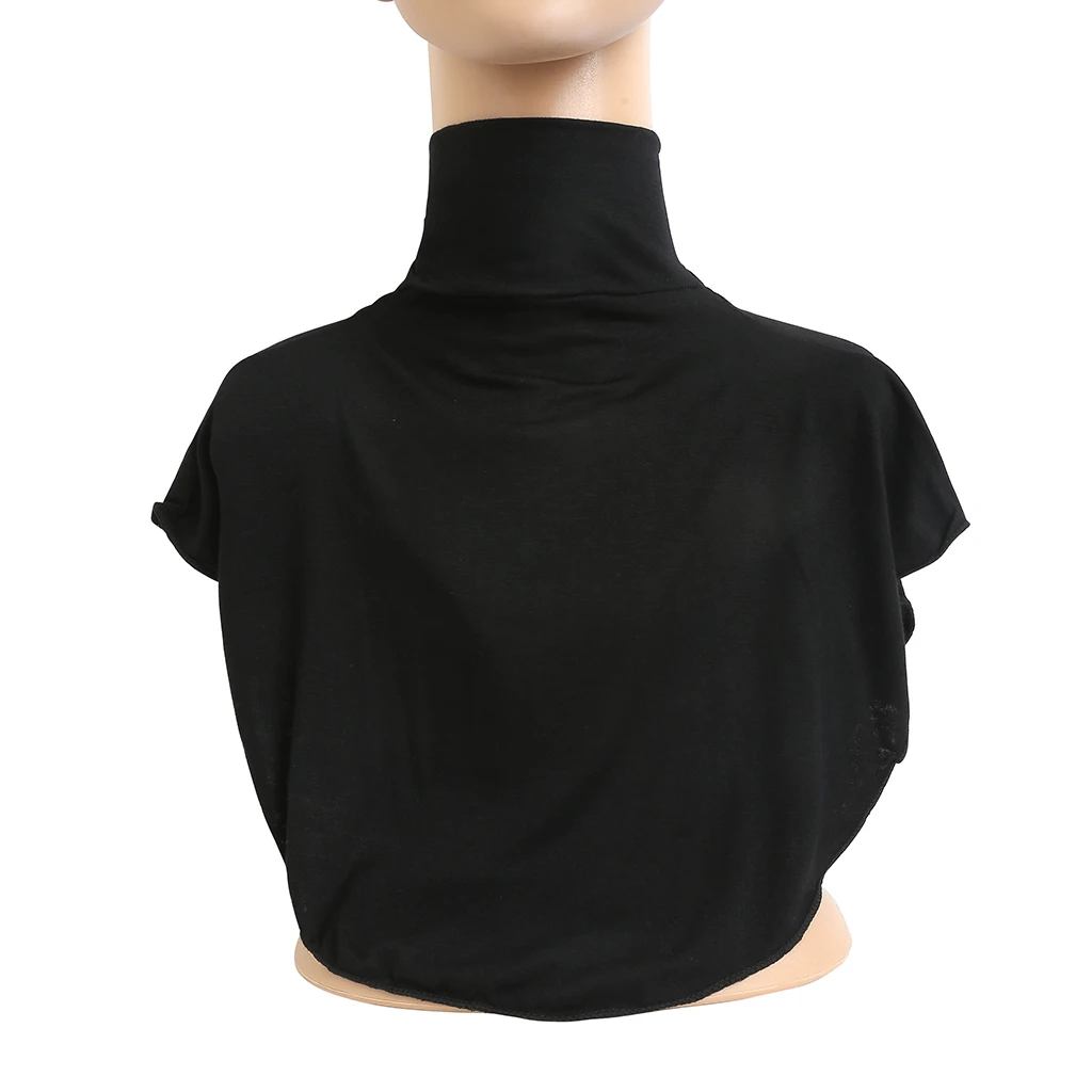 1PC Snood en jersey modal pour femme, col montant intégral, fausse écharpe à col roulé, accessoire vestimentaire islamique pour femmes