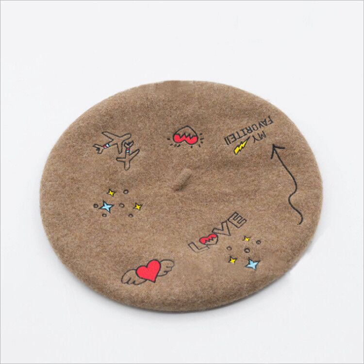 COKK – béret en laine brodé pour femme, chapeau de peintre, Vintage anglais, collection automne et hiver