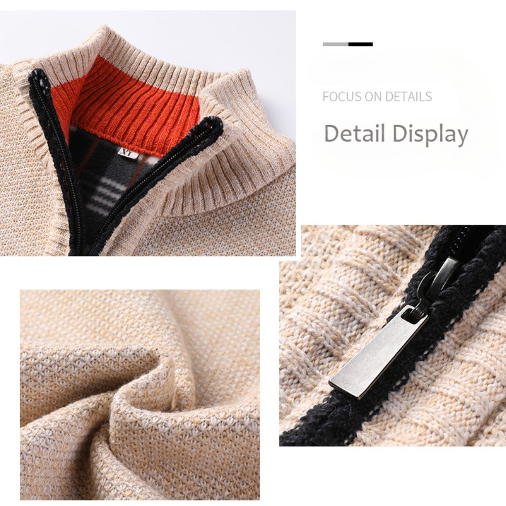 Pull en tricot à col montant pour hommes, nouveau Cardigan coréen Slim, couleur unie, veste automne hiver