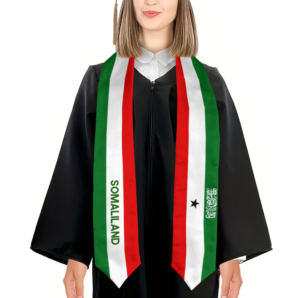 Plus de conception châle de remise des diplômes drapeau du Somaliland et drapeau des États-Unis étole ceinture étude d'honneur à bord des étudiants internationaux