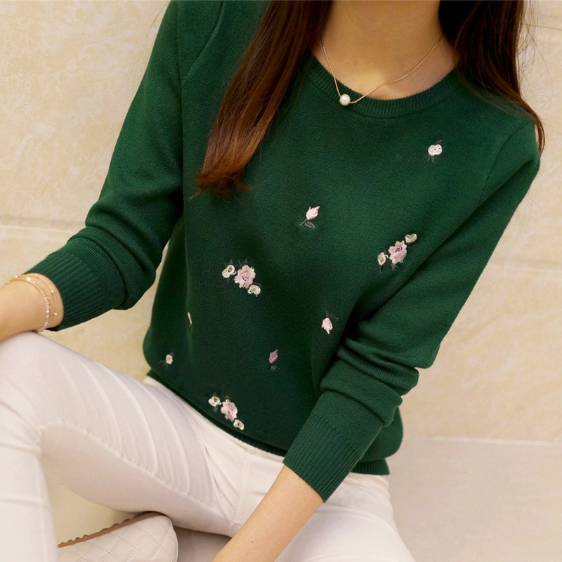 2025 automne Pull femmes broderie tricoté hiver femmes Pull et Pull Femme Tricot Jersey Pull Femme