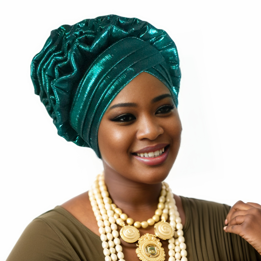 Turban à volants et fleurs préformé pour femmes africaines, Geles de mariage, foulards de tête féminins, coiffes nigérianes Auto Gele