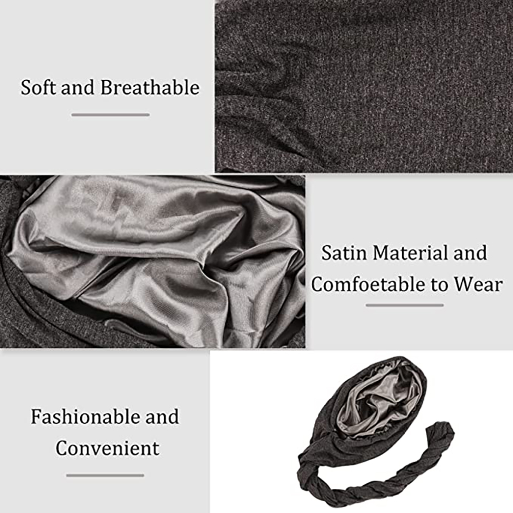 Pull Turban pour hommes, bandeau Vintage pour hommes, extensible, Modal et Satin, écharpe, cravate pour cheveux