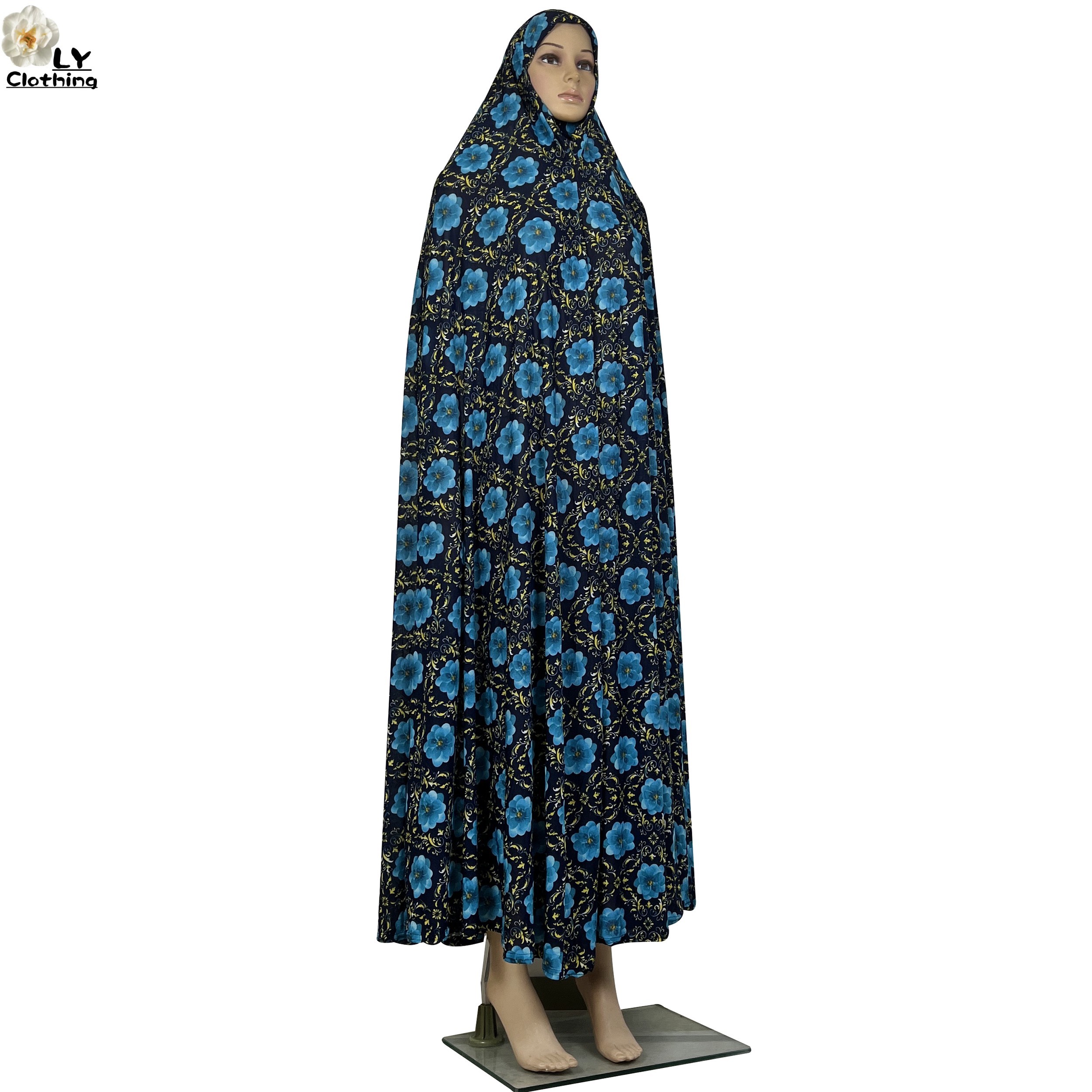 Abaya à capuche pour femmes musulmanes, vêtement de prière, ample, décontracté, imprimé Floral, dubaï, Robe saoudienne, vêtements islamiques, 2024