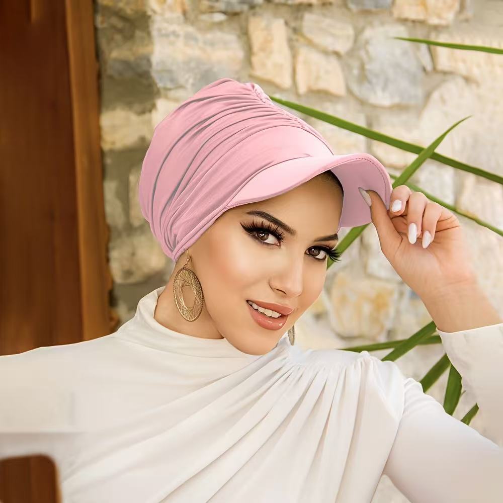 2025 mode femmes visière Bandana bandeau bord casquette pré-attaché crème solaire Turban casquettes de Baseball foulard Hijab femme chapeau d'extérieur