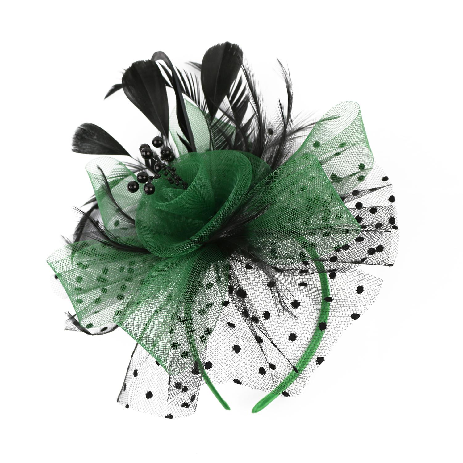 Accessoires pour cheveux maille fleur cheveux fascinateurs plumes de mariage pince à cheveux fascinateur chapeau thé fête bandeau Alice bandeau pince
