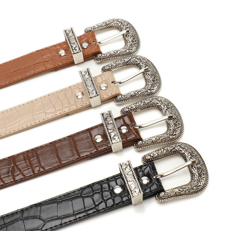 Ceinture gothique rétro noire pour femmes, accessoires pour jeans décontractés, Hip Hop Y2k, boucle ardillon pour filles, ceinture en cuir Pu