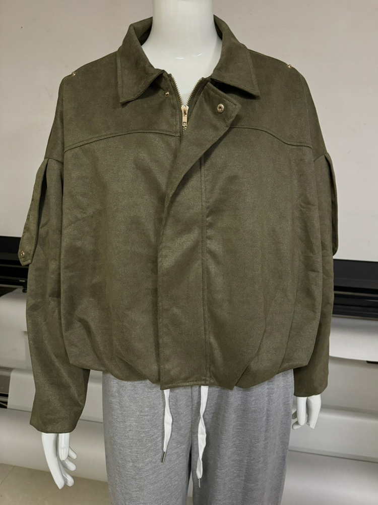 Vestes pour femmes, style décontracté, col rabattu, manches longues, blousons courts, vêtements d'extérieur OUFY-202519
