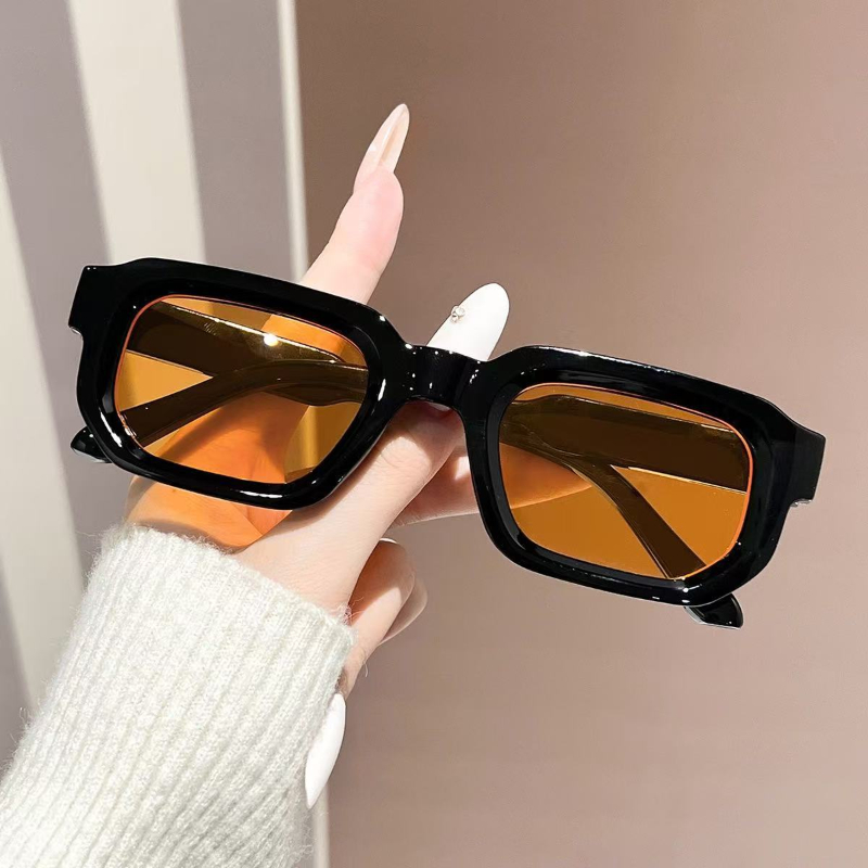 Lunettes de soleil rectangulaires de luxe pour femmes et hommes, de marque de créateur, décontractées, en plastique, pour l'extérieur