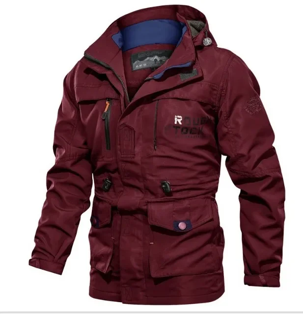 Blouson aviateur cargo à capuche pour hommes, coupe-vent de randonnée, vêtements d'extérieur décontractés, mode armée, printemps, automne