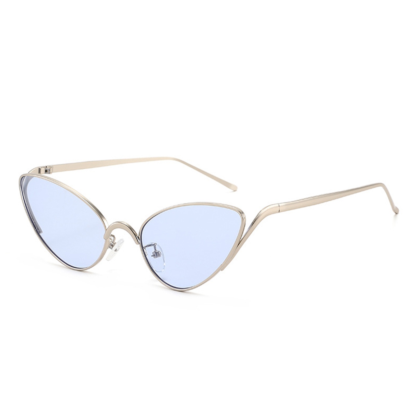 1 paire de lunettes de soleil pour femme, nouveau design, esthétique hautement appréciée, monture œil de chat en métal, style rétro, polyvalentes, tendance, mode streetwear, noires