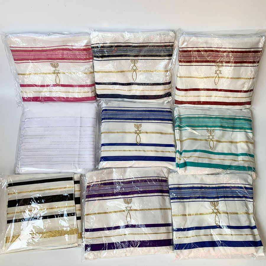 Jedaica Tallit Châle Israël Talit écharpe avec Talis Bag Polyester Wraps Prière 50x180cm