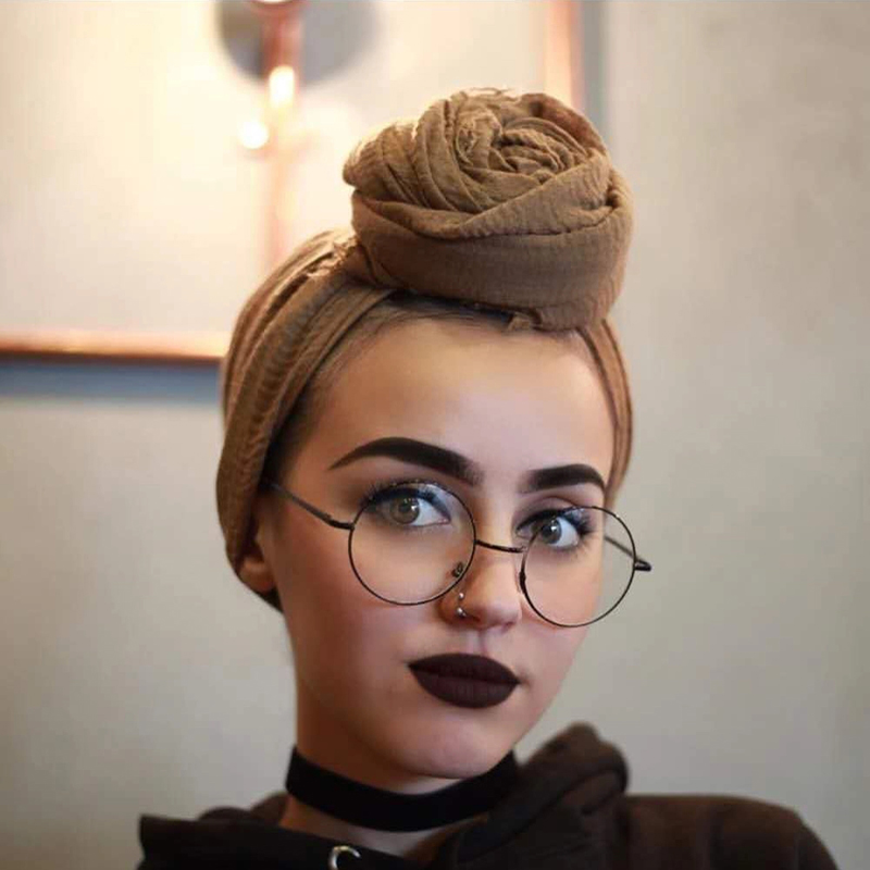 Mode musulmane 2026 pour femmes : Foulard hijab froissé, foulards de tête doux et unis, turbans, châles et étoles, hijab femme musulman, kopftuch