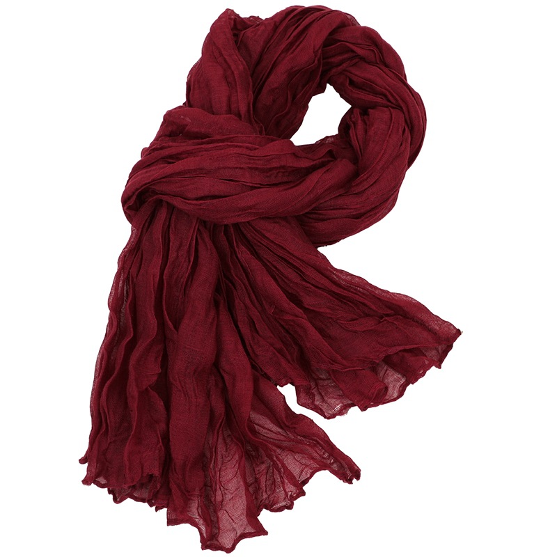 Écharpe en Coton et Lin pour Homme et Femme, Châle Chaud, Fin et Long, Plissé, 180x90cm, Nouvelle Collection Automne Hiver