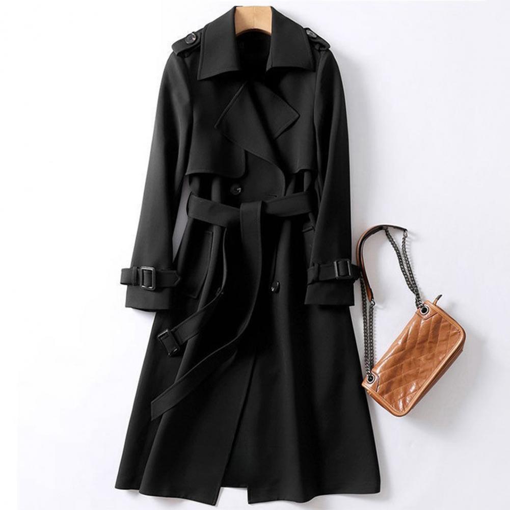 Manteau long en laine à double boutonnage pour femme, veste d'extérieur pour femme, manteau de bureau, mode automne et hiver, 2024