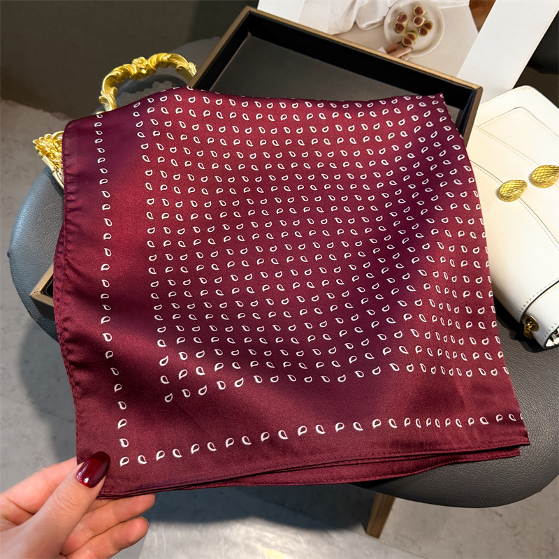 Foulard carré en soie pour femmes, 70x70cm, rétro, imprimé Paisley et noix de cajou, Foulard en Satin doux, bandeau Hijab