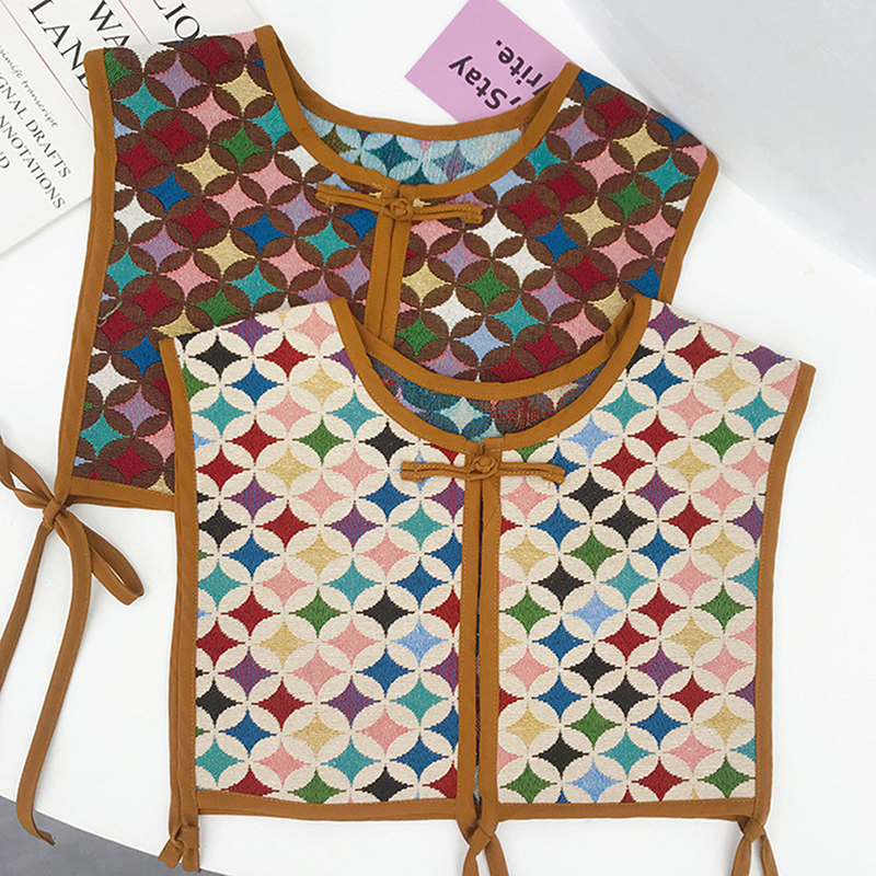 Écharpe d'épaule brodée pour femmes, châle enveloppant, chemise florale, faux col décoratif