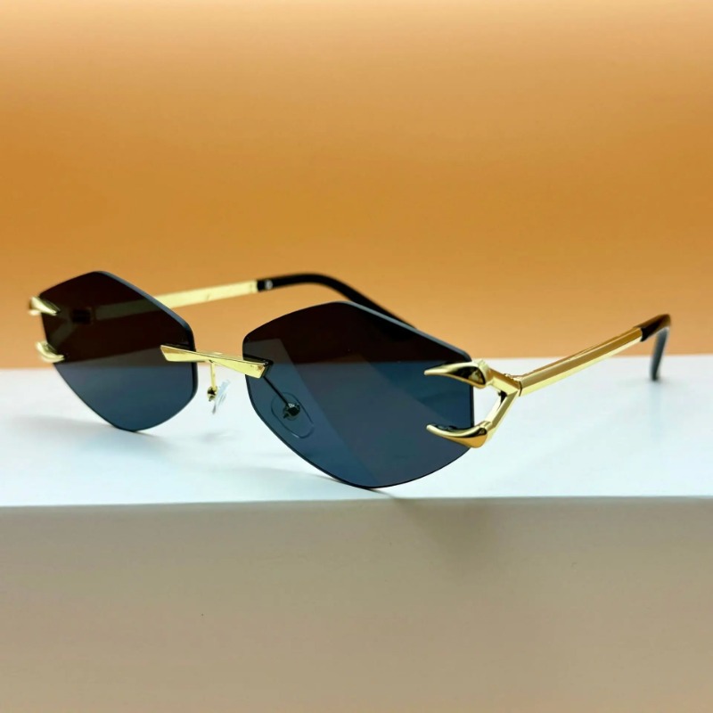 Lunettes de soleil punk tendance sans monture, rectangulaires, pour hommes et femmes, protection UV400, pour la conduite, monture métallique, verres dégradés