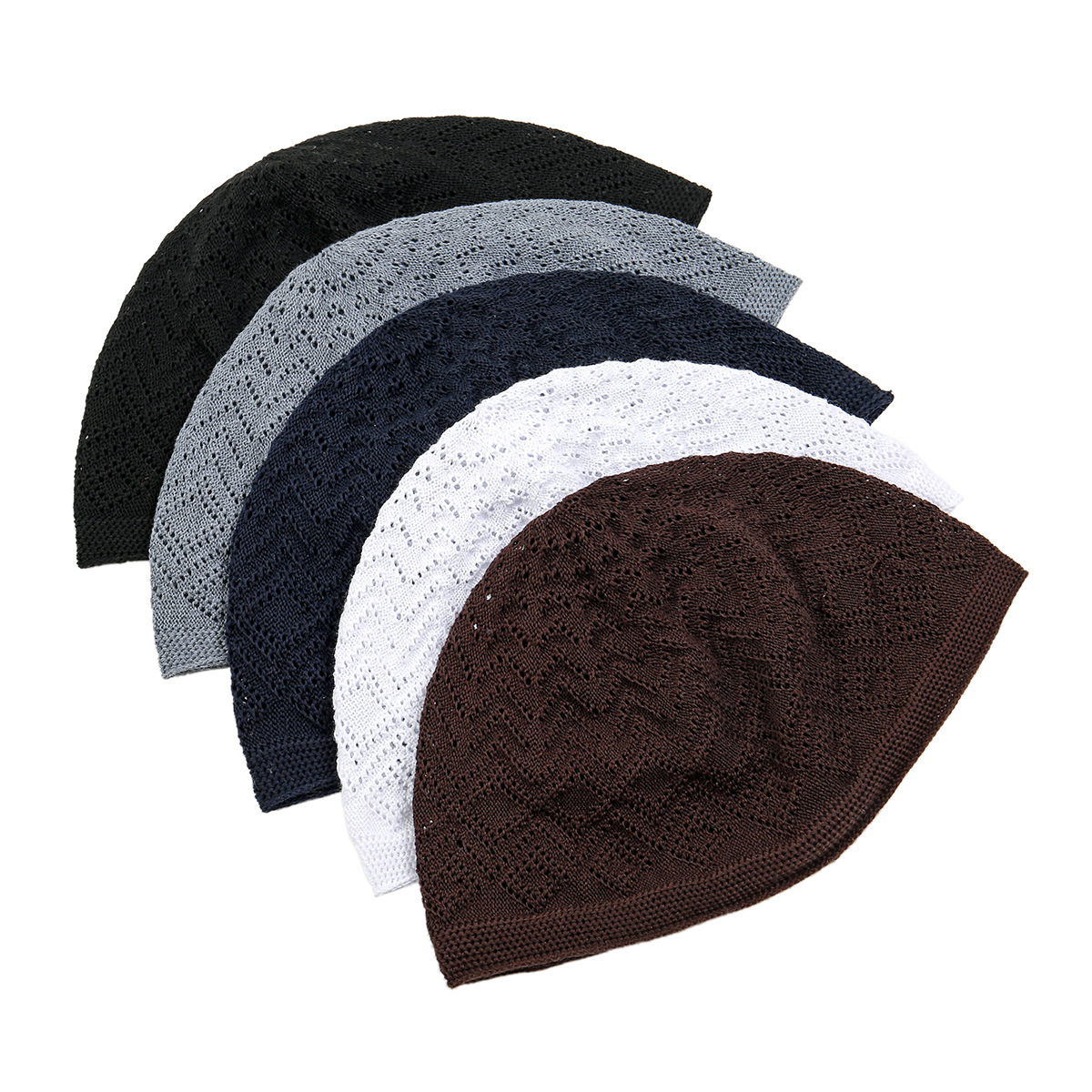 Chapeaux de prière tricotés pour hommes musulmans, Kufi islamique Taqiya Takke Peci, casquette tête de mort juive indienne, chapeau Kippah pour hommes arabes Musulman