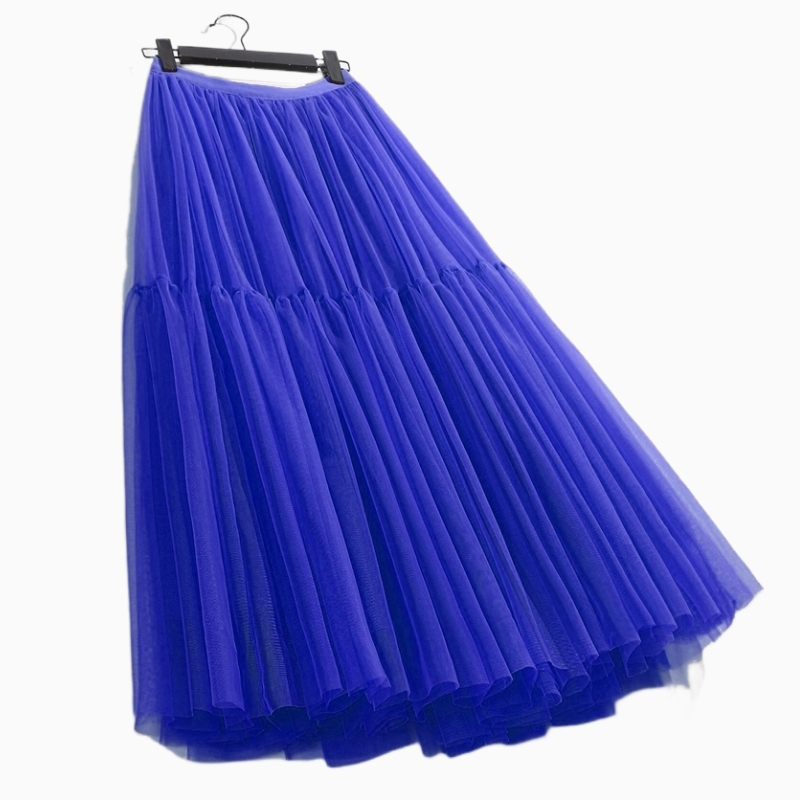 Jupe longue en tulle maxi pour femme, plissée gothique noire, décontractée, de fête, style fée, été, hiver, Jupe Longue 2026, Falda Mujer