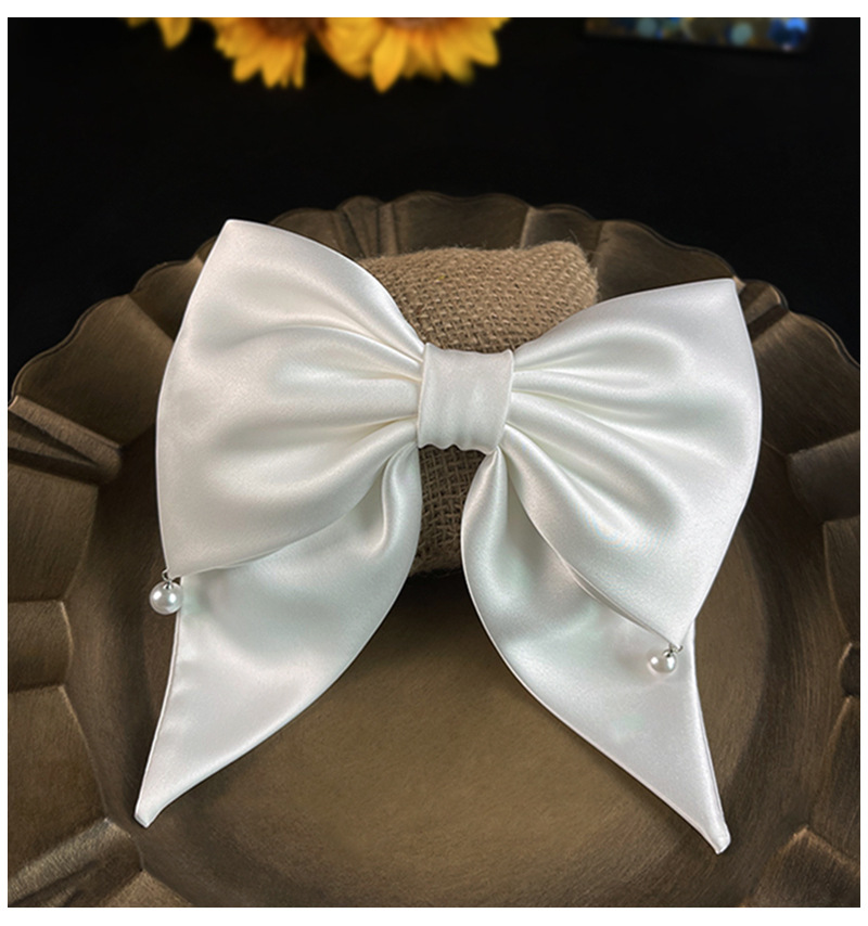 Pinces à cheveux nœud papillon en satin pour femmes, grand nœud perlé, barrettes, épingles à cheveux, accessoires pour cheveux, fête, Rh, mariage, coiffure