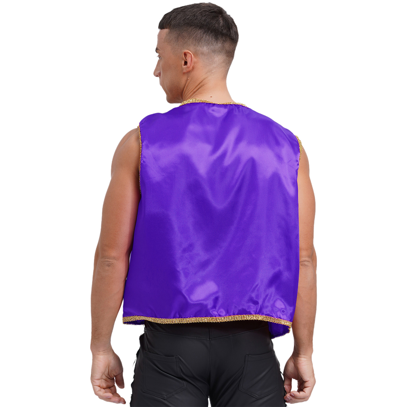 Costume de Prince arabe pour hommes, Aladin arabe persan, jeu de rôle d'halloween, gilet sans manches avec pantalon, tenues de carnaval
