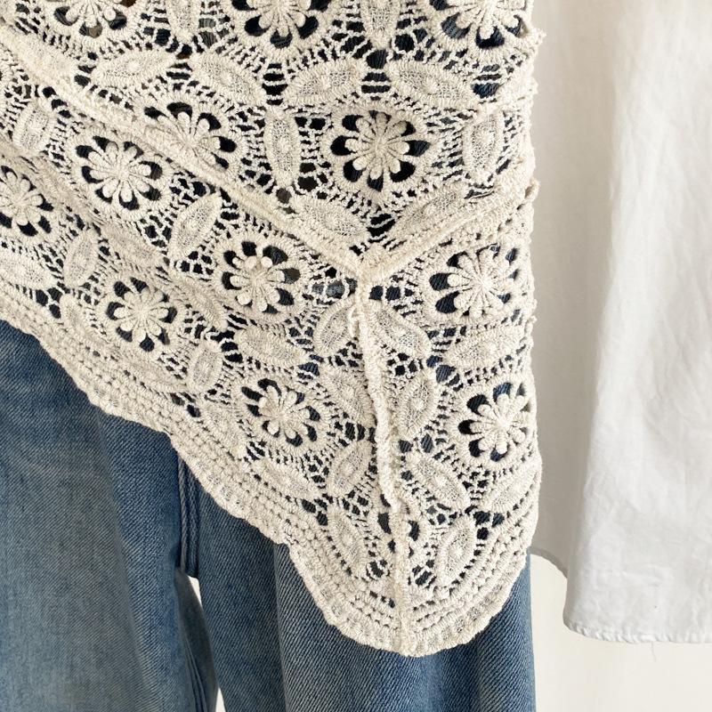 Écharpe Bandana en dentelle d'été, foulard Triangle de Style coréen, ceinture de taille Boho pour filles, accessoires Photo de campagne
