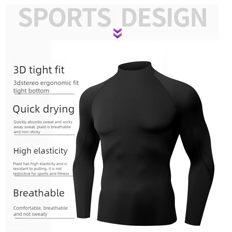 T-shirt à manches longues pour Homme, sous-vêtement thermique à col roulé, en molleton doux et fin de haute qualité, garde au chaud, hiver