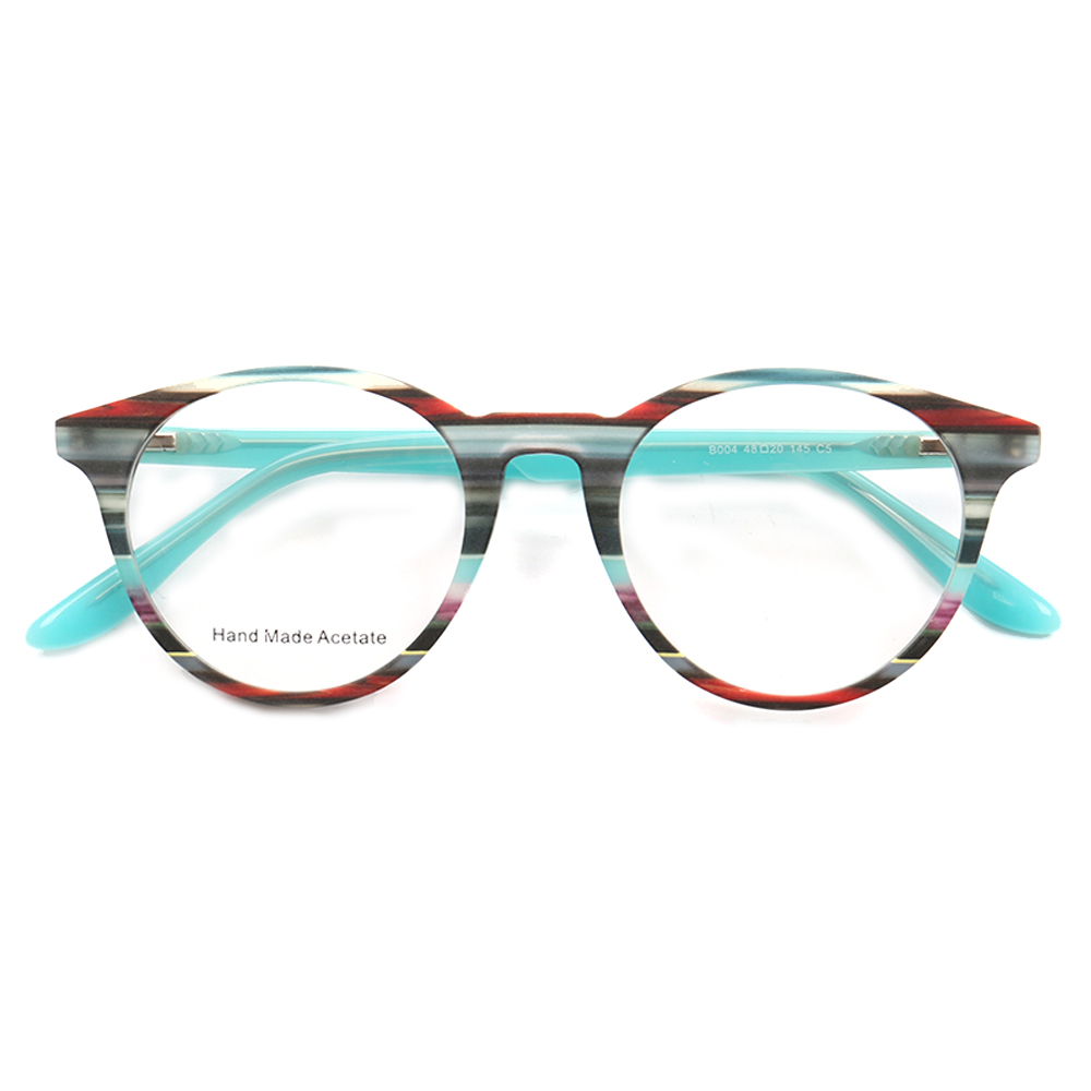 Femmes lunettes rondes montures hommes Vintage mode lunettes optiques montures lunettes rayées lunettes de Prescription bleu rose rouge