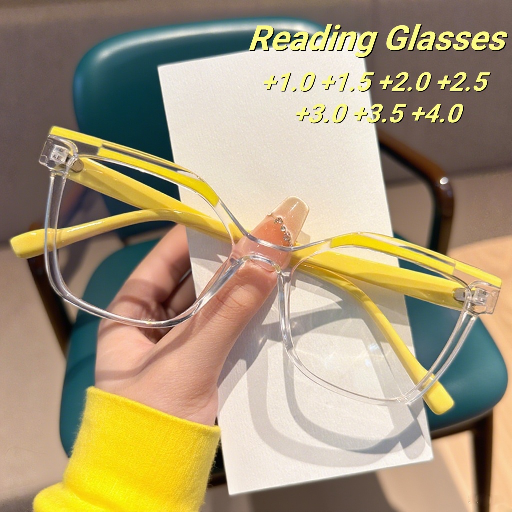 Lunettes de lecture rétro Ultra légères et neutres pour femmes, blocage de couleur, grand cadre, polyvalentes, Anti-lumière bleue, nouvelle mode