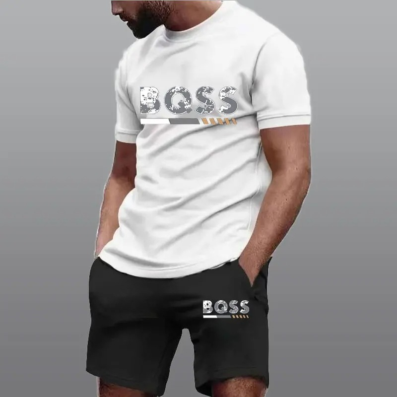 Vêtements de sport d'été pour hommes, ensemble deux pièces, mode, fitness, course à pied, décontracté, séchage rapide, ensemble short à manches courtes, vêtements pour hommes
