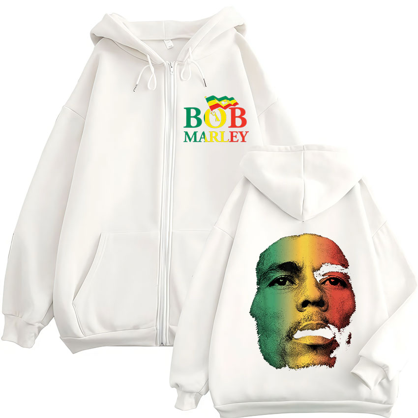 Rappeur Bob Marley Album 2025 sweat à capuche zippé hommes Hip Hop Fans pull zippé sweat homme ample mode manteaux vêtements à capuche