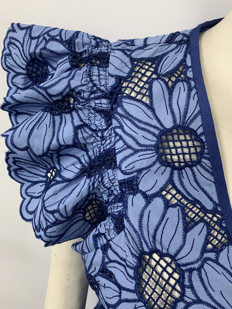 Robe Slim creuse brodée pour femmes, sans manches, à lacets, Mini robe élégante pour le bureau