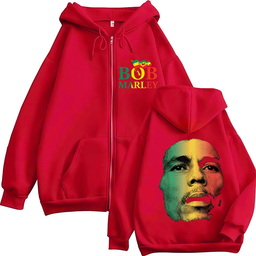 Rappeur Bob Marley Album 2025 sweat à capuche zippé hommes Hip Hop Fans pull zippé sweat homme ample mode manteaux vêtements à capuche