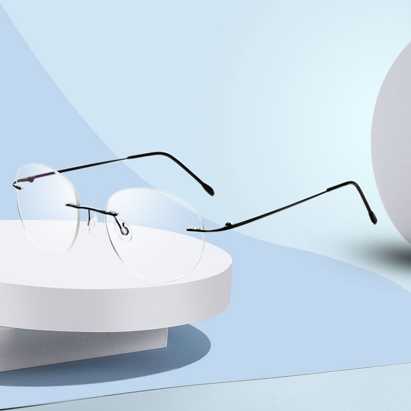 Monture de lunettes ronde sans monture pour hommes et femmes, lunettes de Prescription optique, lunettes