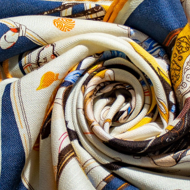 Écharpe pour femmes 30% soie 70% laine, motif vintage cheval d'art, 65 cm carré, douce, chaude, accessoire de mode de luxe