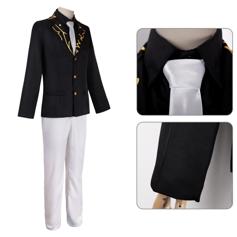Costume de cosplay sur le thème des démons d'anime, tenue de style gentleman sombre, ensemble complet de vêtements de jeu de rôle pour la scène de Comic Con