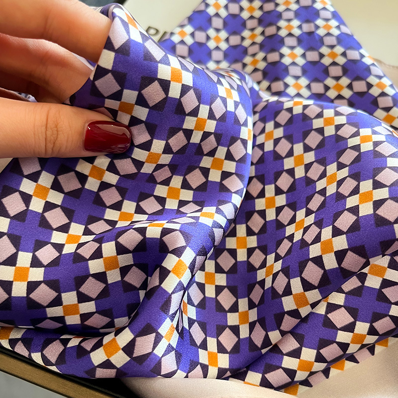 Été 100% véritable Foulard en soie naturelle femmes luxe carré Bandana Foulard enveloppes Foulard femme cheveux ruban bandeau Foulard