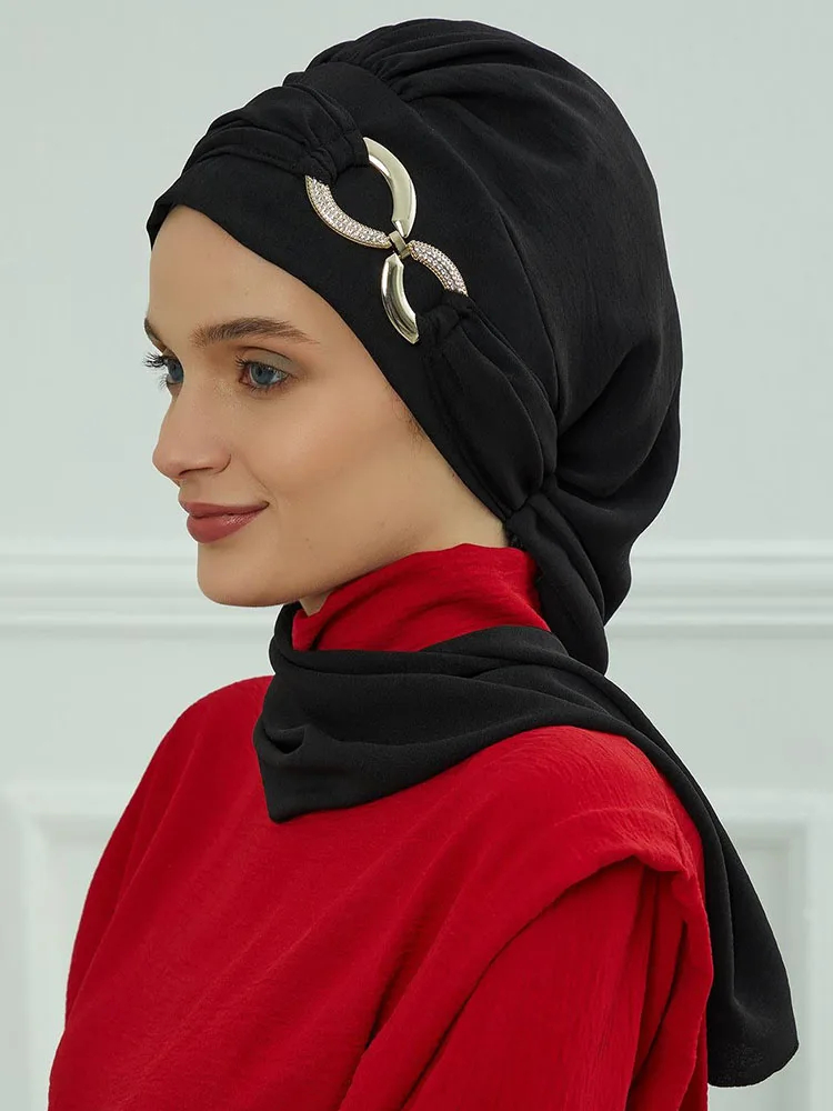 Ramadan musulman intérieur Hijabs pour femme Turban Hijabs avec casquette islamique musulman Jersey foulard chapeaux femmes musulmanes vêtements