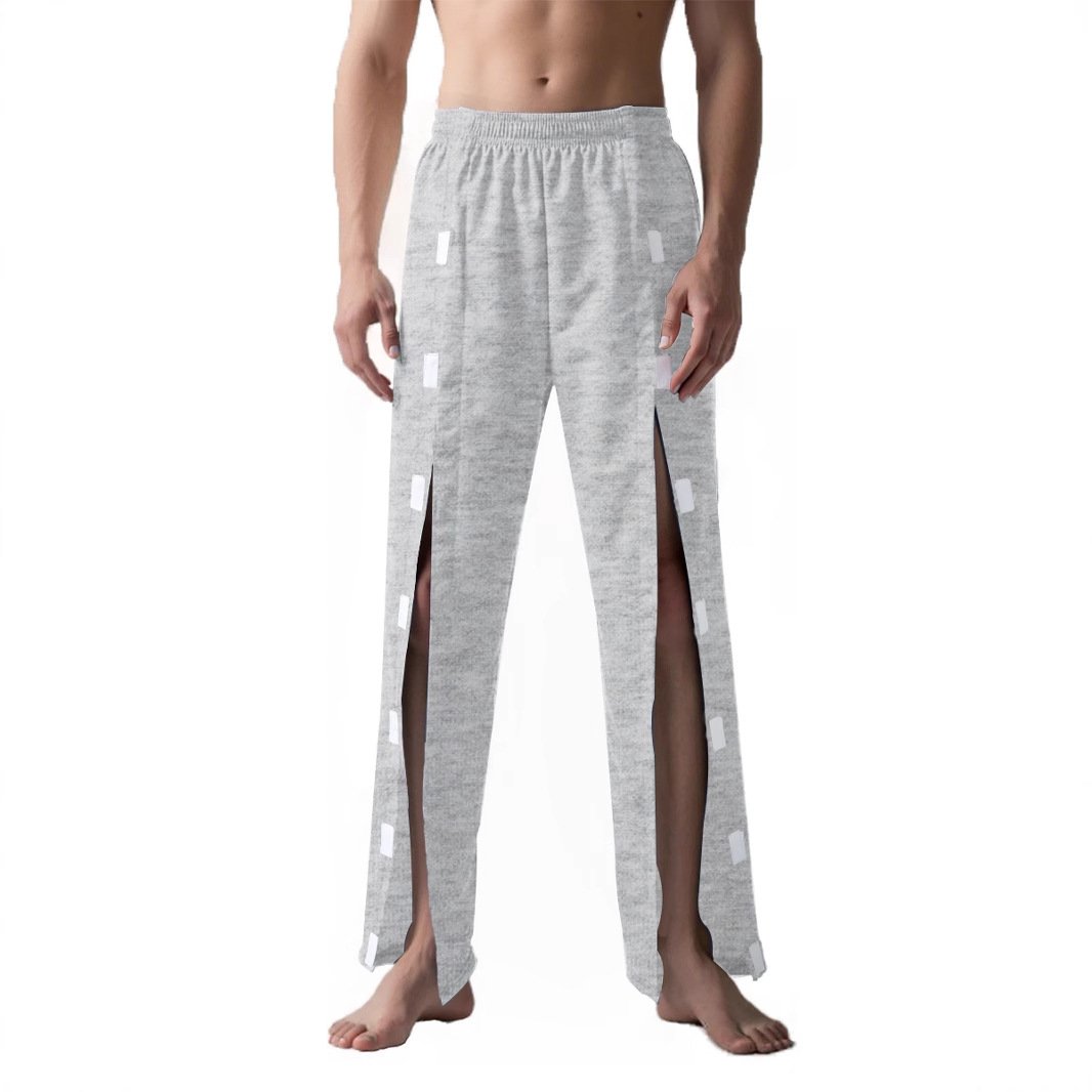 Vêtements pour patients faciles à porter et à enlever, pour Incontinence paralisie, pantalons pour personnes âgées postées au lit, Fracture pour hommes, pantalons complets amples