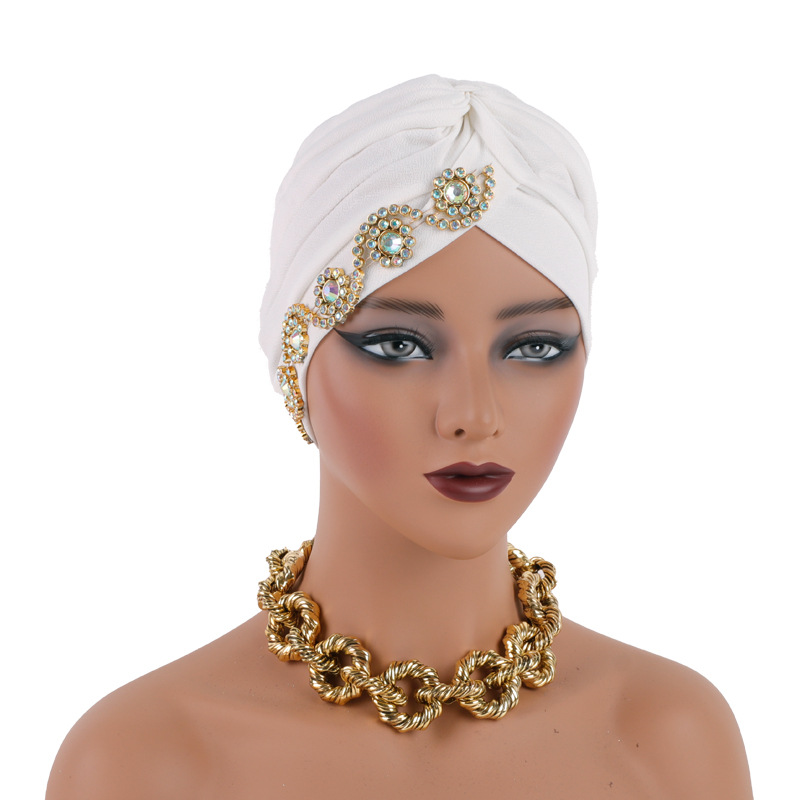 Casquette turban pour femmes musulmanes, hijab, écharpe de sauna islamique, bonnet, diamants africains, couvre-chef, mode