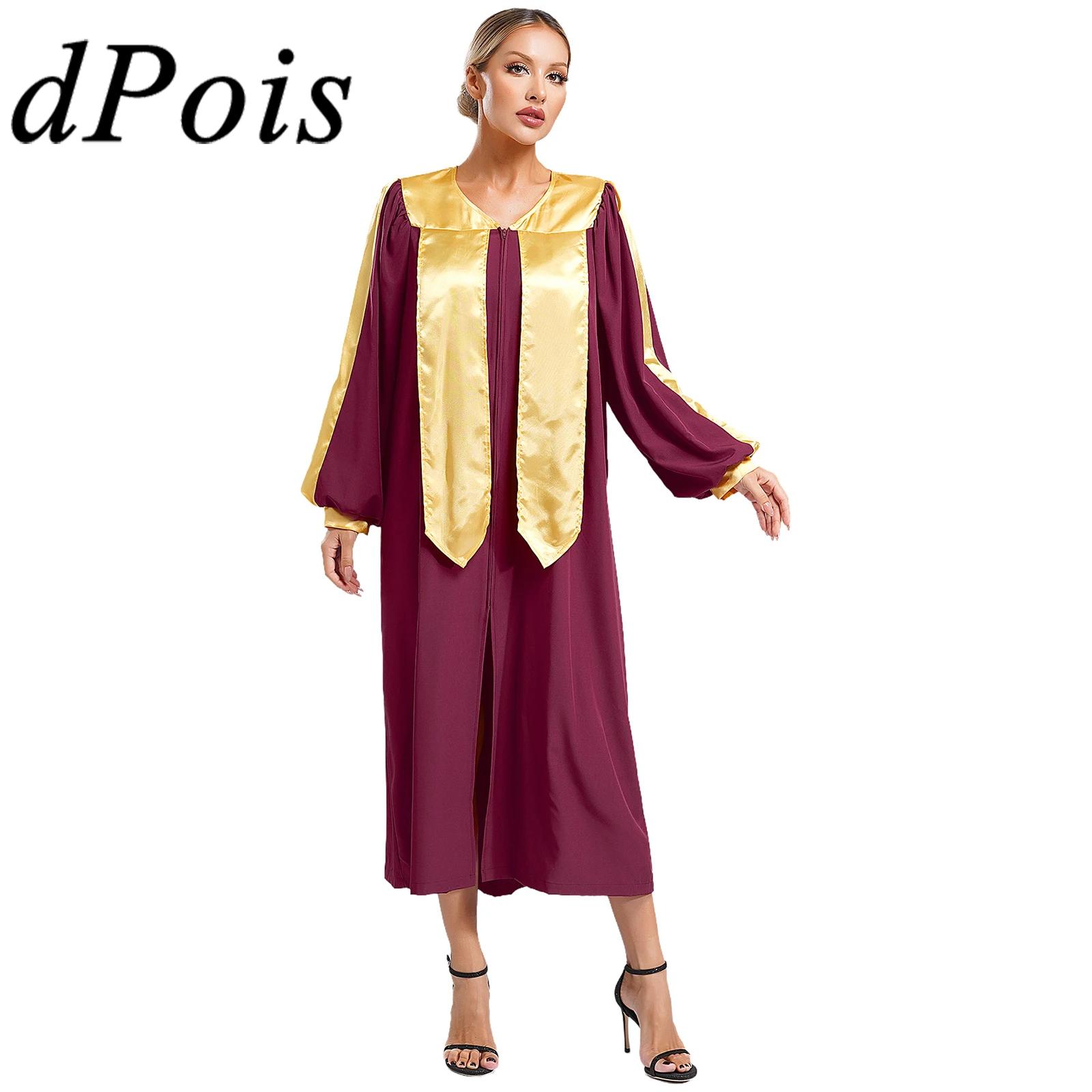 Robe de chœur pour femmes et hommes, robe de culte, tenue de louange pour Halloween, cosplay, fête costumée, robe de danse lyrique liturgique