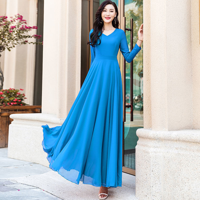 Robe de plage en mousseline de soie pour femmes, grande balançoire, manches longues, vacances en bord de mer, Slim, Super féerique, style bohème, nouvelle collection été 2026