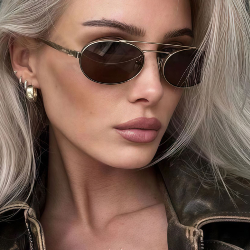Lunettes de soleil ovales en métal pour hommes et femmes, lunettes de marque, lunettes UV400, rétro, classique, extérieur, haute qualité, marque de luxe, tendance