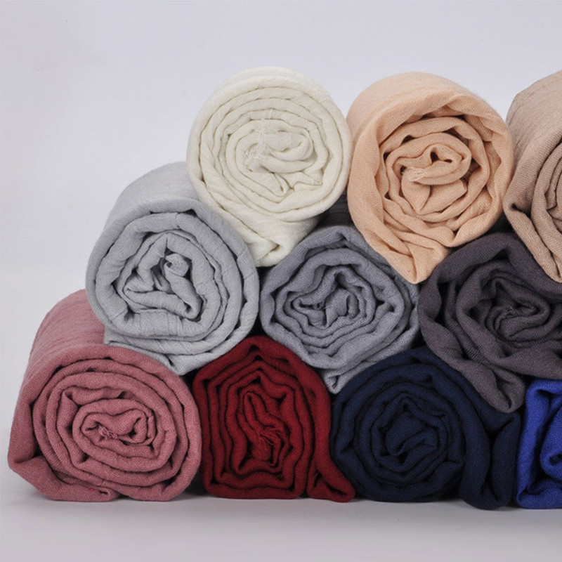 Sparsil – châles d'été doux et rétro pour femmes, couleur unie, 180x90, écharpes fines, Hijab, écharpe de plage pour vacances