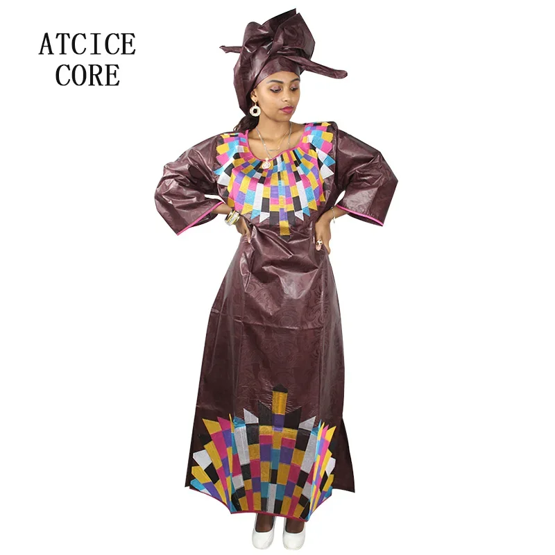 Robes africaines pour femmes, Design de mode, nouvelle robe africaine brodée Bazin Riche
