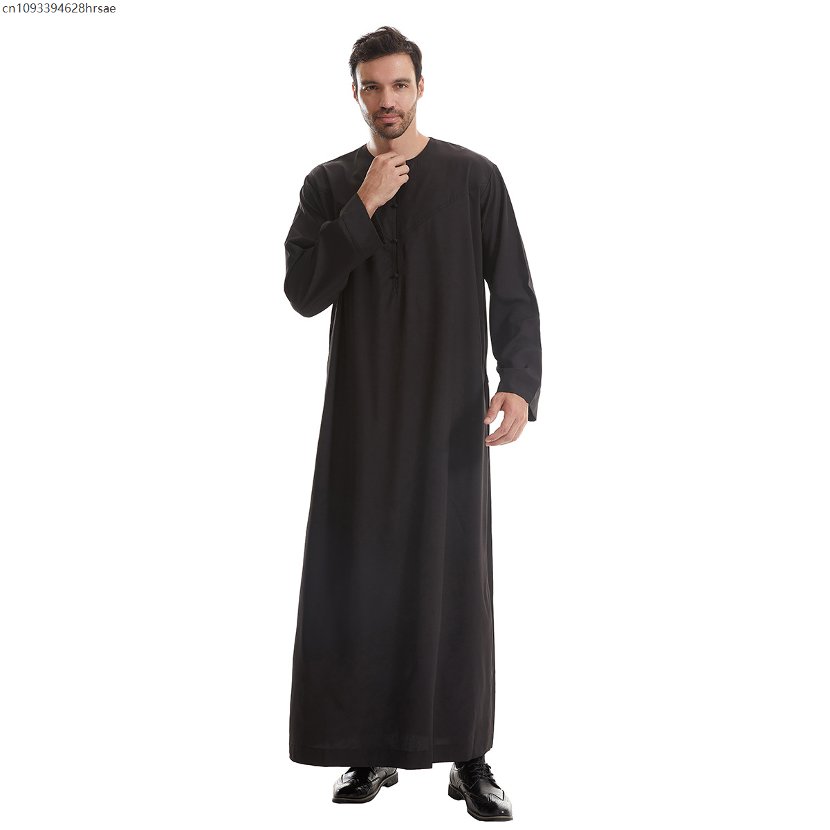 Thobe – Robe traditionnelle arabe à manches longues pour hommes, caftan musulman, vêtements islamiques pour hommes, coupe ample, vêtements de cérémonie décontractés