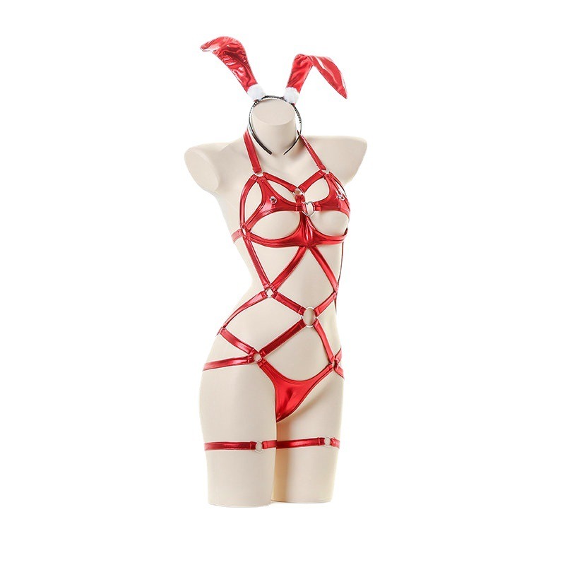 Bsie M-Costume de batterie évidé en cuir PU pour femme, uniforme de cosplay, lingerie sexy, bande de sauna, bondage, lapin, fille, 7.0