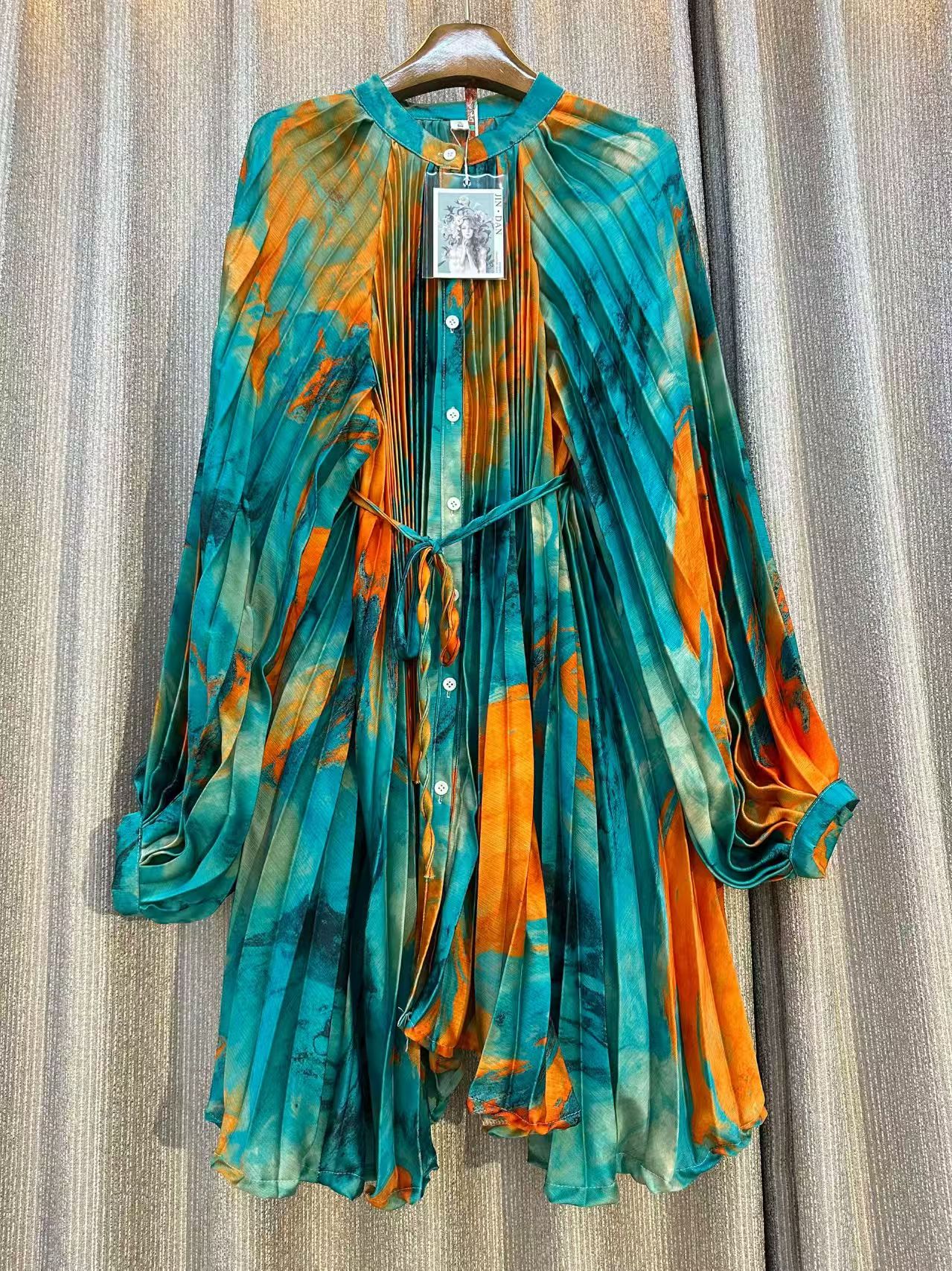 Chemisier Chic et Polyvalent pour Femme, Nouvelle Collection Été 2026, Imprimé, Manches Longues, Élégant, Longueur Mi-longue, Idéal pour le Bureau et les Occasions Décontractées